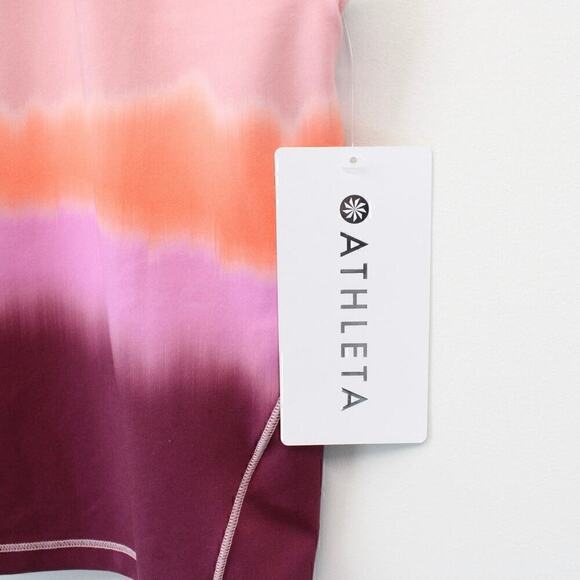 Athleta Shanti Printed Crop Tank Sea Spray Vintage Plum Size 1X NWT - Picture 6 of 8